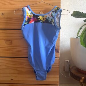 Custom Eleve Leotard - periwinkle, floral, x-small